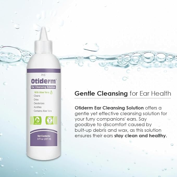 Ear Cleansing Solution with Aloe Vera for Dogs &amp; Cats, Anti-Irritant Formula with Neutral pH and Aloe Vera, Deodorize &amp; Gently Clean - 8 fl oz