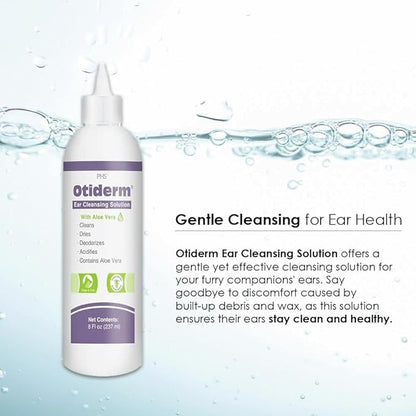 Ear Cleansing Solution with Aloe Vera for Dogs &amp; Cats, Anti-Irritant Formula with Neutral pH and Aloe Vera, Deodorize &amp; Gently Clean - 8 fl oz