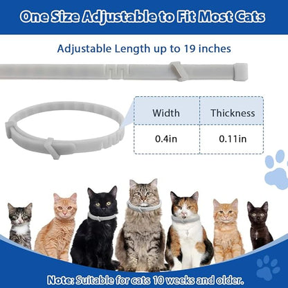4 Pack Adjustable Flea and Tick Collar for Cats, Natural Plant Oil Formula Cat Flea Collar Provides 32-Month Protection for Flea Tick, Glow-in-The-Dark &amp; Waterproof Cat Flea Treatment for All Cats