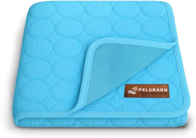 Dog Cooling Mat- Ice Silk Summer Comfort, Self Cooling, Non-Slip Dog Pad, Durable &amp; Washable, Mat for Extra Large Dogs 85x115 cm, Support Shelter Dogs with Every Purchase (Blue)