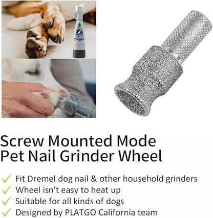FlashA+60 Diamond Dog Nail for Dremel, Screw-Mounted Mode Nail Dremel Tool for Dogs, Especially Suitable for Long-Haired Dogs, Dremel Polishing Bits, Animals Nail Care &amp; Home Grinder Tools