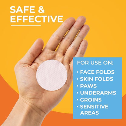 Antibacterial &amp; Antifungal Medicated Wipes for Dogs and Cats – 100 Count - Chlorhexidine Wipes with Ketoconazole for The Treatment of Rashes, Skin Infections, Itchy Paws, and Pet Acne