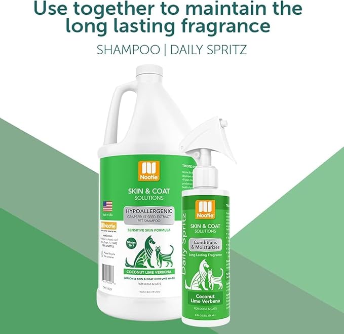 Nootie - Pet Shampoo for Sensitive Skin - Revitalizes Dry Skin &amp; Coat - Natural Ingredients - Gentle Dog Shampoo - Cleans &amp; Conditions