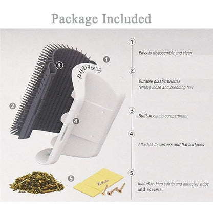 3.0 Softer Cat Self Groomer with Catnip, Dog Cat Corner Groomer,Wall Corner Scratcher Comb,Grooming Massage Brush, Perfect Scratch Massager Tool for Long &amp; Short Fur Kitten/Puppy (2 Pack)