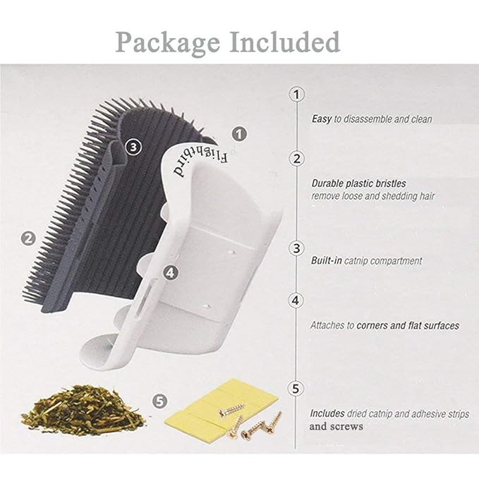 3.0 Softer Cat Self Groomer with Catnip, Dog Cat Corner Groomer,Wall Corner Scratcher Comb,Grooming Massage Brush, Perfect Scratch Massager Tool for Long &amp; Short Fur Kitten/Puppy (1 Pack)
