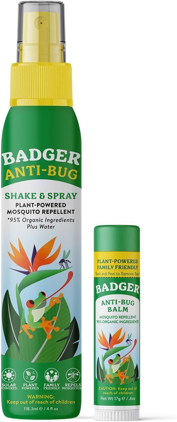 Badger Bug Repellent, Easy to Use Travel Stick, DEET-Free Mosquito Repellent &amp; Insect Protection, Certified Organic Essential Oil Balm