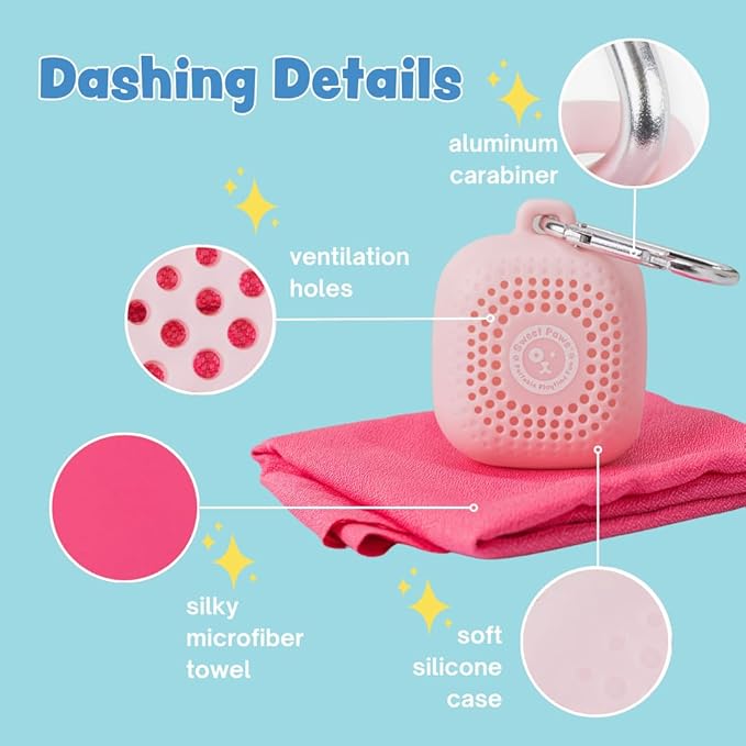 Sweet Paws Portable Dog Paw Towel, Lightweight &amp; Super Absorbent Microfiber, Clips onto Leash, Quick Drying Towel for Dogs Paws with Silicone Case, Dry Dog’s Paws on The Go - Small - Newport Navy
