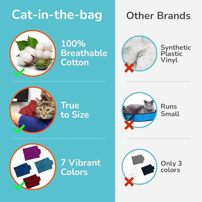Cozy Comfort Carrier - Large Soft Red Cat Carrier and Cat Restraint Bag for Nail Trimming, Vet Visits, Medication Administration, Dental Care, and Travel