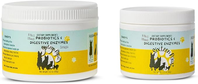 Probiotics, Prebiotics, &amp; Digestive Enzymes for Dogs| Limited Ingredients| Digestive Support |Allergy Relief |Immune Support| Reduces Inflammation| Diarrhea &amp; Gas Relief (150g), White