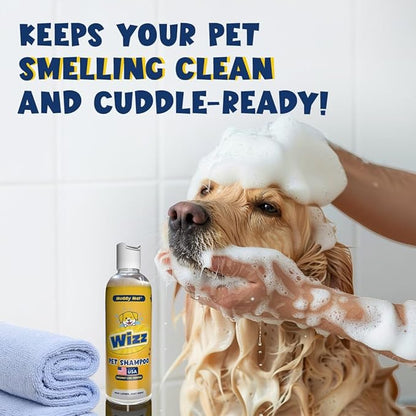 Muddy Mat® Wizz Pet Shampoo for Dogs &amp; Cats - Aloe Vera &amp; Oatmeal Dog Shampoo for Itchy Skin Relief, Smelly Dogs &amp; Sensitive Coats - Natural, Alcohol &amp; Paraben Free - Puppy Shampoo, 17 oz
