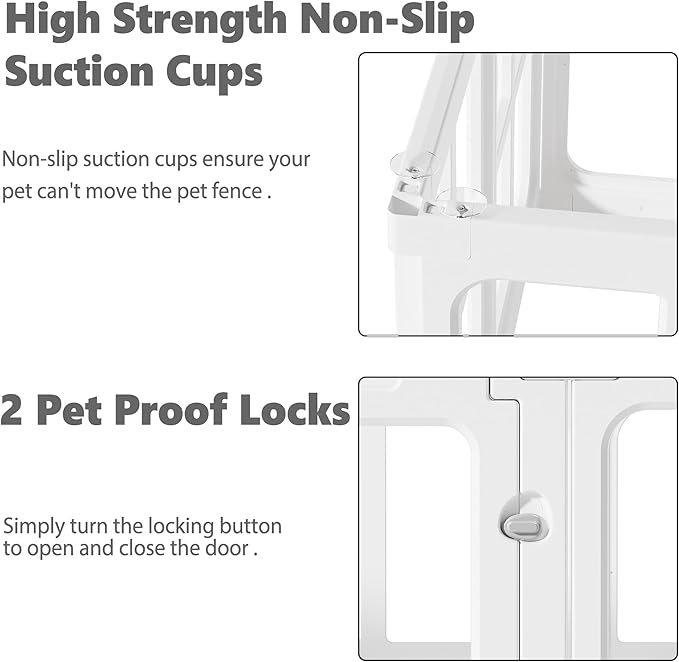 Clear Acrylic Dog Playpen with Door, for Puppy Cat Rabbit Transparent Pet Pen, Dog Playpen Indoor, Dog Fence, Easy Assemble &amp; Cleaning Dog Pen for Small &amp; Medium Dogs (23.6“ Height, 10PCS)