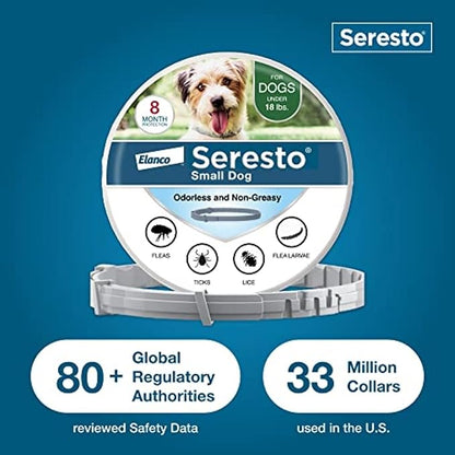 Seresto Small Dog Vet-Recommended Flea &amp; Tick Treatment &amp; Prevention Collar for Dogs Under 18 lbs. | 8 Months Protection