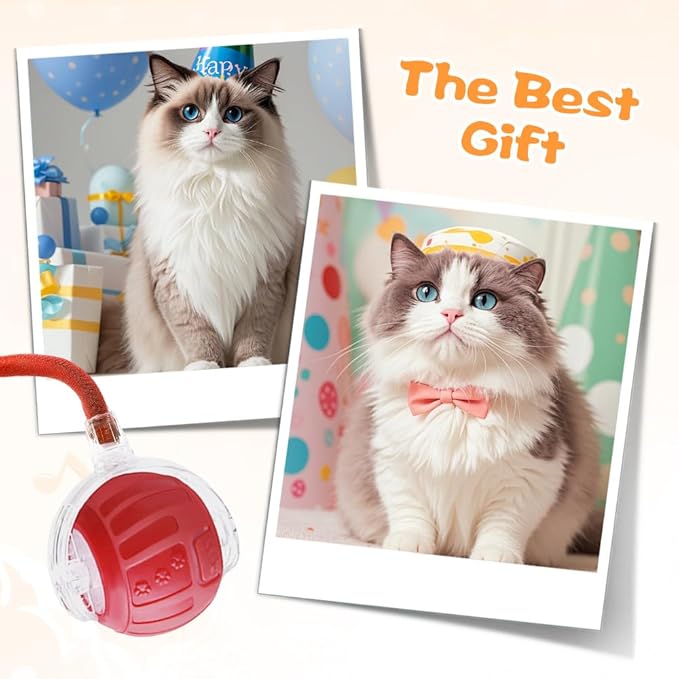 2026 New Interactive Pet Toy Ball, Smart Interactive Toy Ball for Cats &amp; Dogs, Electric Rolling Pet Toy Ball, Rechargeable Interactive Cat Toys for Bored Indoor Cats Kittens to Keep Busy (Gray)