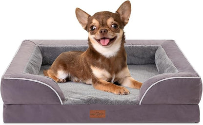 Comfort Expression Small Dog Beds Waterproof Orthopedic Foam Dog Sofa Beds for Small Dogs Comfy Pet Bed with Washable Removable Cover &amp; Non-Slip Bottom(X-Small,Purple)
