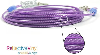 Petest 25ft Tie-Out Cable with Crimp Cover &amp; Buffer Spring for Large Dogs Up to 90 Pounds