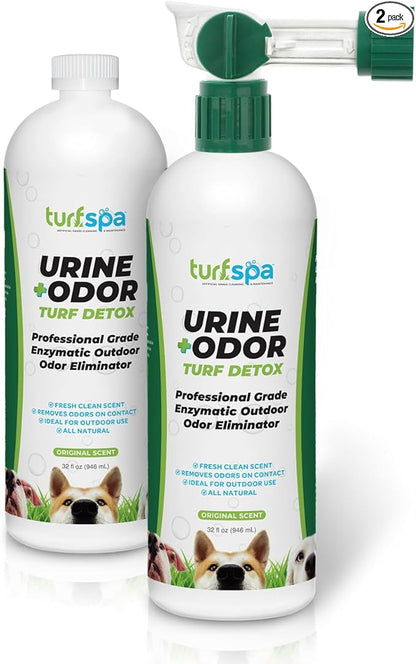 Urine &amp; Odor Turf Detox: 2-Pack of 32 oz Professional Enzyme Cleaner &amp; Odor Eliminator for Artificial Grass, Turf, Concrete, Patio &amp; Kennels, Pet Urine Enzymatic Cleaner for Dogs &amp; Cats