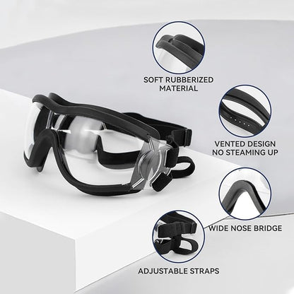Dog Goggles Anti-UV Windproof Dog Sunglasses Eye Protection for Medium Large Dogs with Adjustable Straps/Clear Lense