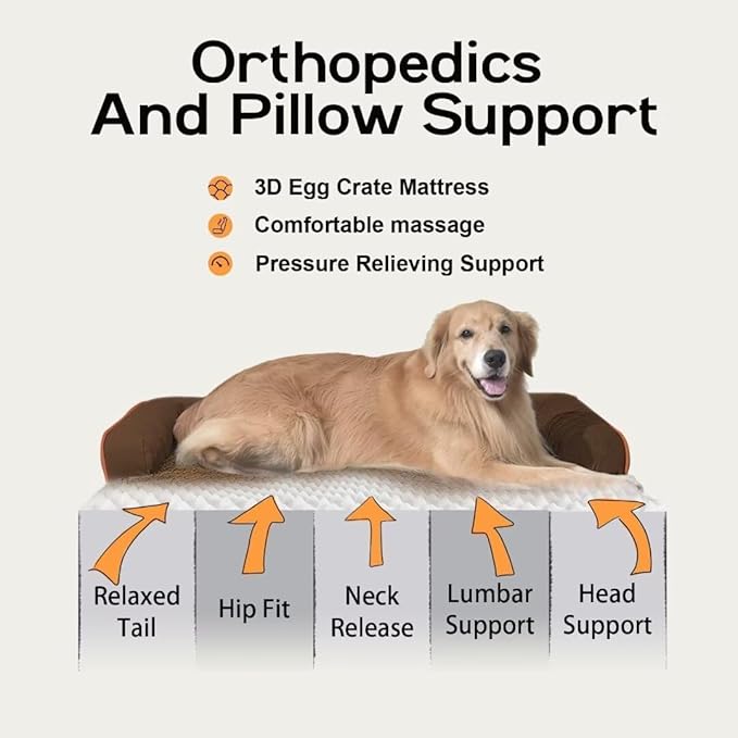 Small Dog Bed Orthopedic Washable Cat Bed Memory Foam Couch Sofa Comfy Pet Beds with Waterproof Removable Cover &amp; Non-Slip Bottom