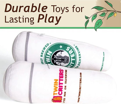 KittiBuzz 2-Pack Organic Silvervine Catnip Substitute Toys for Cats &amp; Kittens | 100% All-Natural Wild Harvested Silvervine | 2 Refillable Coffe Cup Kicker Cat Toys