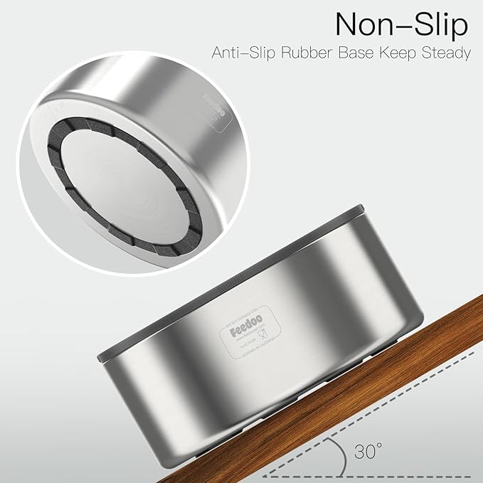 1Gallon Double Layer 304 Stainless Steel Dog Bowl - Insulated &amp; Durable | Non-Slip Base | Easy to Clean | BPA-Free Safe Dog Water Bowl[128oz for Large Giant Breeds]