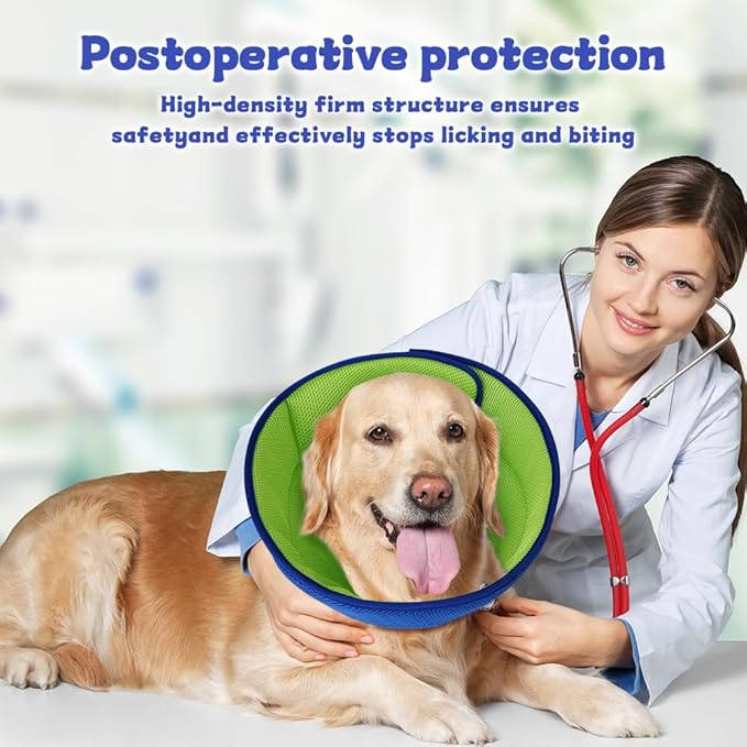 Soft Dog Cone Collar After Surgery Alternative for Dogs to Stop Licking, Comfy Collars for Large/Medium/Small Pet/Cat, Comfortable Elizabethan Neuter Recovery E Cones of Shame Neck &amp; Head Ecollars