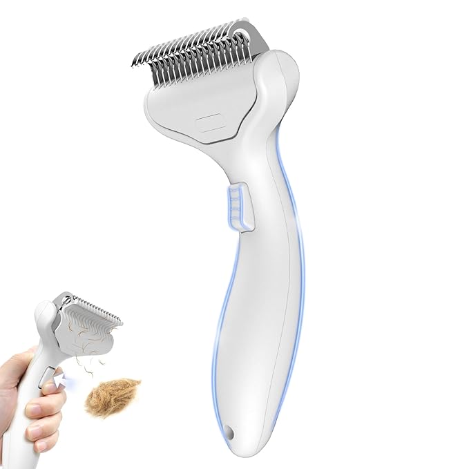 Undercoat Shedding Brush for Dogs &amp; Cats – Professional Deshedding &amp; Dematting Tool – Grooming Comb for Long Hair, German Shepherds &amp; All Pets
