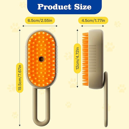 Cat Steam Brush for Shedding with Foldable Handle 4 in 1 Rechargeable Steam Brush for Cats and Dogs,Haired Pets Spritz Defur Comb for Cats Pet Spray Grooming Tool for Hair Removal &amp; Massage