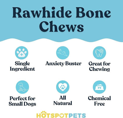 Hotspot Pets 4–5 Inch Rawhide Dog Bones (10 Pack) – USDA Certified Facility, from Grass-Fed Brazilian Cows, Supports Dental Health &amp; Good Behavior