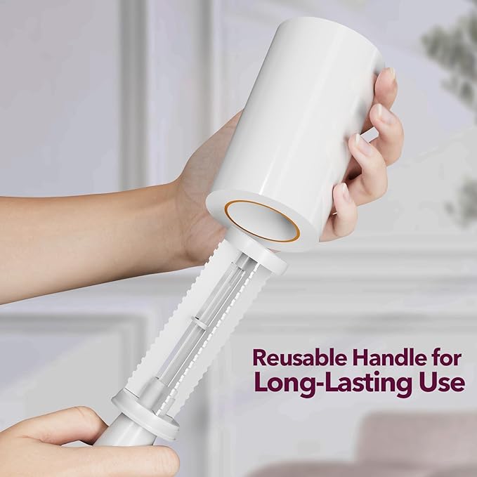 MEIQIHOME Lint Rollers for Pet Hair Extra Sticky, 440 Sheets Value Set Lint Roller with 2 Upgraded Handles, 4 Rollers Portable Pet Lint Remover for Clothes, Furniture, Carpet, Dog &amp; Cat Hair Removal