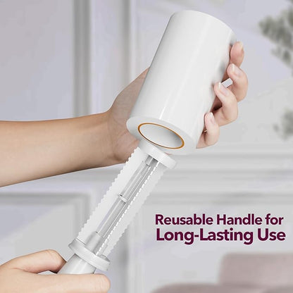 MEIQIHOME Lint Rollers for Pet Hair Extra Sticky, 440 Sheets Value Set Lint Roller with 2 Upgraded Handles, 4 Rollers Portable Pet Lint Remover for Clothes, Furniture, Carpet, Dog &amp; Cat Hair Removal