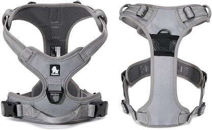 TRUE LOVE Adjustable No-Pull Dog Harness Reflective Pup Vest Harnesses Comfortable Control Brilliant Colors Truelove TLH5651(Gray,L)