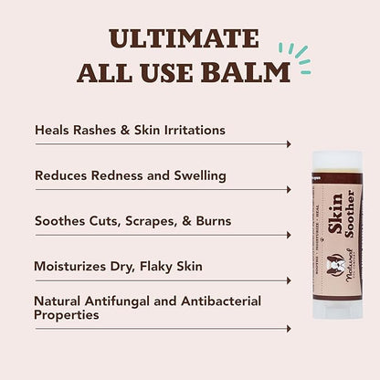 Natural Dog Company Skin Soother, 4 Pack, Allergy and Itch Relief for Dogs, Dog Moisturizer for Dry Skin, Dog Lotion, Ultimate Healing Balm, Dog Rash Cream, Travel Stick 0.15 oz X 4