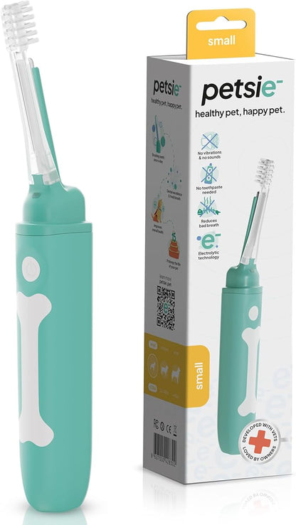 Dog Toothbrush | Innovative Eletrolytic Technology | Improves Oral Health &amp; Reduces Bad Breath | No Vibrations &amp; Silent Teeth Cleaning Brush | No Toothpaste Needed | Dog Teeth Cleaning Kit