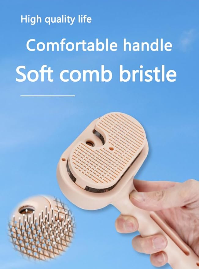 Pet Grooming Steam Brush, Pet Spray Hair Removal Comb, Anti-Static, Rechargeable, Comfortable Grip, for Dogs &amp; Cats, Spray Hair Removal Comb, Steam Brush for Shedding &amp; Grooming, Green