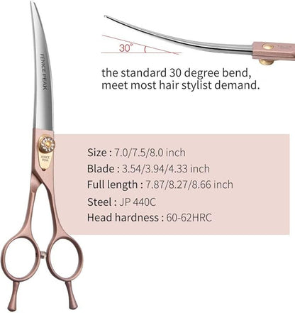 Fenice Peak Professional Curved Dog Grooming Scissors 8&