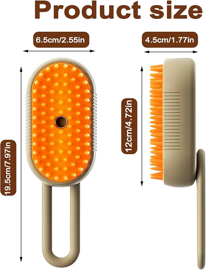 Cat Steam Brush for Shedding, 2025 New 4 in 1 Rechargeable Steam Pet Brushes for Cats &amp; Dogs, Indoor Anti-static Pets Brush for Massage, Cleaning, Shedding &amp; Combing Hair (Beige)