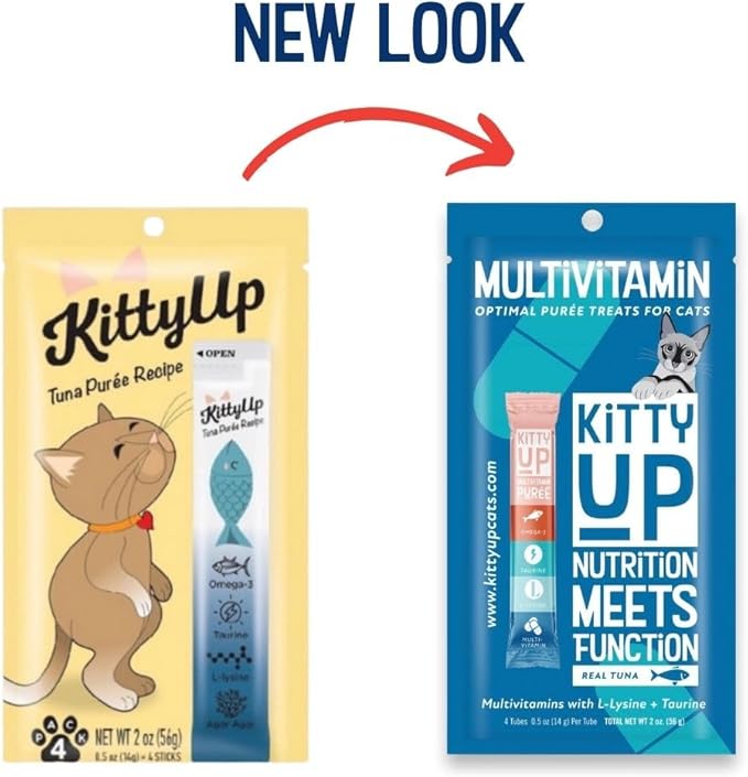 Lickable Cat Treats -Real Tuna Multivitamin Puree with Lysine &amp; Taurine for Indoor Cats | Grain-Free, Squeeze Tube (50 Pack)