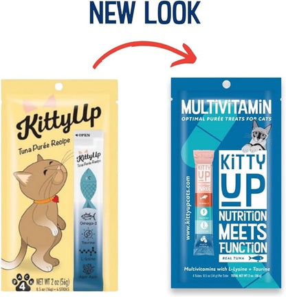 Lickable Cat Treats -Real Tuna Multivitamin Puree with Lysine &amp; Taurine for Indoor Cats | Grain-Free, Squeeze Tube (50 Pack)