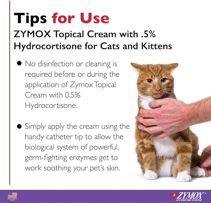 Zymox Cat &amp; Kitten Topical Cream w/ .5% hydrocortisone - 1 oz. Tube