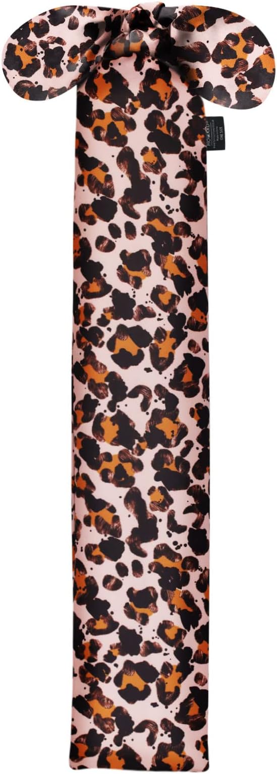 Harrison Howard Stretchy Tail Bag Breathable Horse Tail Guard Slip on Design Protect Horse Tail 2 Strand Closure Straps Keep Tail Clean &amp; Protected 22" L Length Makes Grooming Easy-Leopard Print