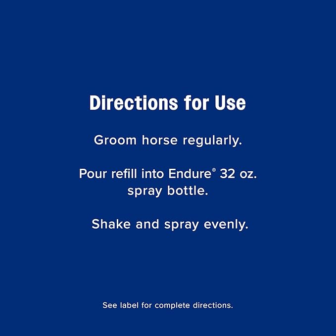 Farnam Endure Sweat-Resistant Fly Spray for Horses, Lasts Up to 14 Days, Protects Against Flies, Gnats, Mosquitoes, Ticks &amp; Lice, 128 oz.