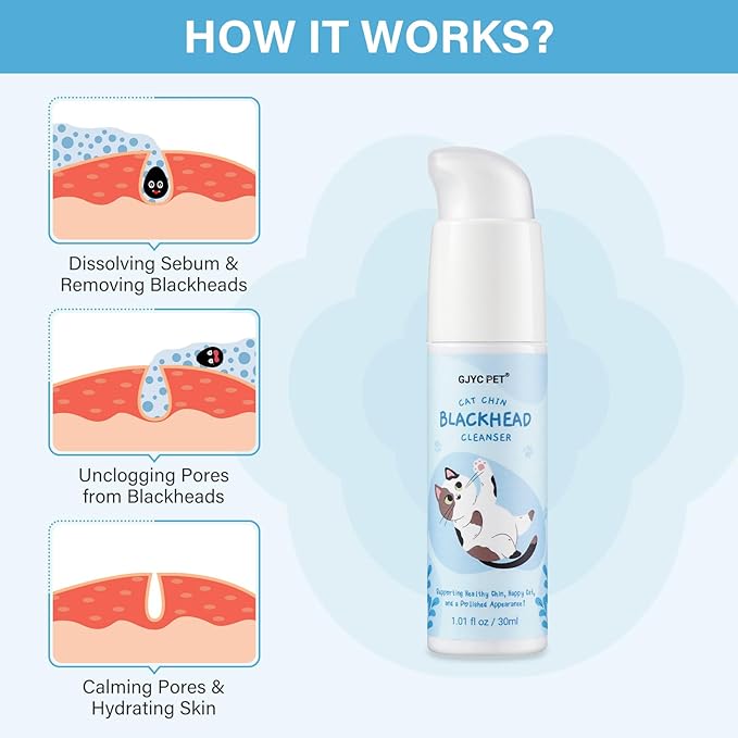 Cat Chin Acne Care Kit - Gently Removes Cat Chin Blackheads, Equipped with Cleansing Brush, Cruelty-Free, Nurtures Cat&
