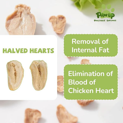 Freeze Dried Chicken Heart Pet Treats, High Protein Freeze-Dried Pet Food for Dogs, Cats, Fresh Ingredient, 3.2 oz, Rawhide Free, Gluten&amp;Grain Free