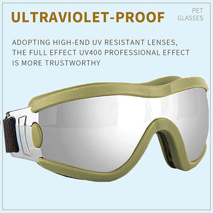 Medium Dog Sunglasses with Adjustable Strap UV Protection, Winproof Puppy Sunglasses, Suitable for Dogs Eyes Protection，Soft Dog Goggles