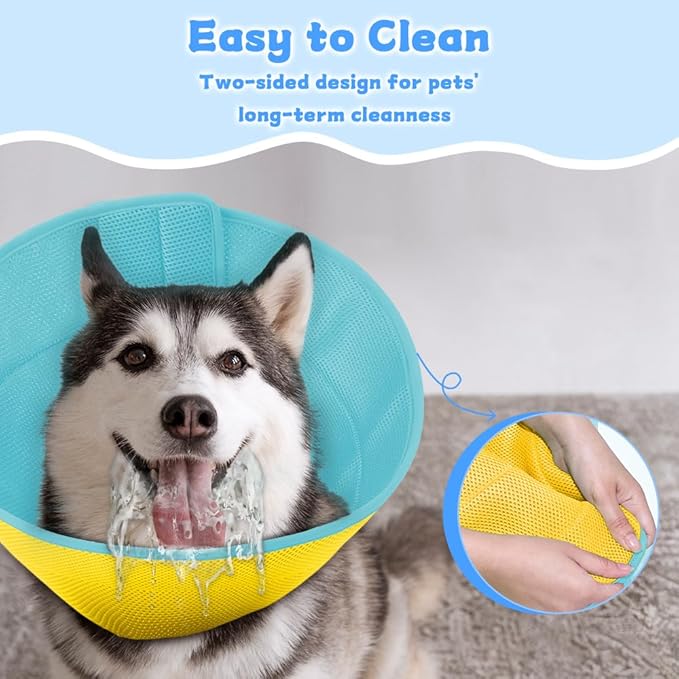 Dog Cone Soft Recovery Collars &amp; Cones After Surgery for Medium Large Dogs, Comfy Ecollars to Stop Licking, Adjustable, Dog Ecollars for Recovery Fabric: Soft Comfort, Ecollars of Shame Alternatives