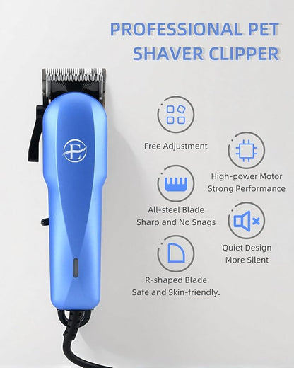Professional Dog Grooming Clippers Kit, 24V High Power for Thick Coats, Quiet Dog Clippers with 10 Metal Guard Combs &amp; Brush, Ideal Dog Hair Remover for Cats and Pets