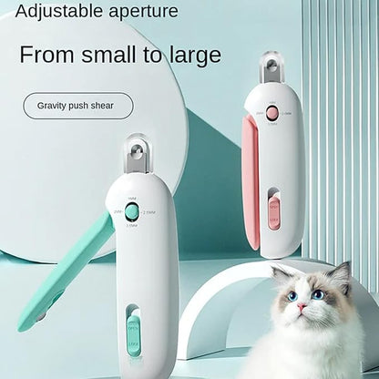 Celery Pets Nail Clippers, Adjustable Claw Clippers for Cats, Round-Hole Trimmer with Dust Storage, Safe Pet Claw Clipper Grooming Tool, Adjustable Nail Cutter for Small Large Cat/Dog (Pink+Blue)
