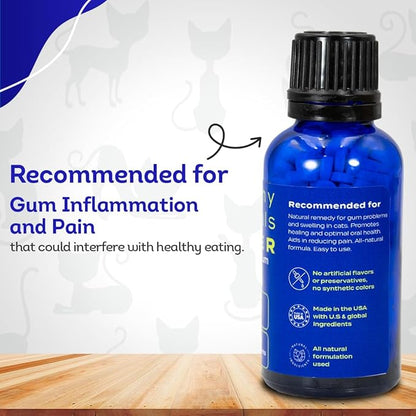 HA4E - Cat Oral Health - Relieves Inflammation, Soothes Pain &amp; Fights Gum Disease - Natural, Non-GMO, Organic, Gluten-Free &amp; Chemical-Free - 300 Tablets