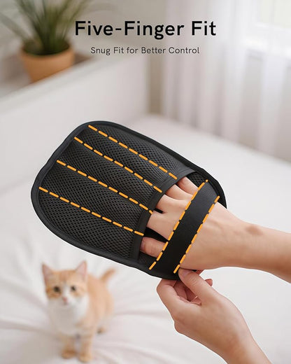 2025 Newly Upgraded Pet Hair Removal Gloves for Cats &amp; Dogs, Electrostatic Grooming Gloves for Pet Hair, Five-Finger Reusable Pet Hair Remover Tool for Clothes, Bed, Couch, Carpet, 3 Pcs