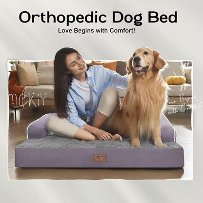 Dog Bed Medium Size Dog-Orthopedic Waterproof Bed for Dogs,Foam Couch Sofa with Washable Removable Cover &amp; Non-Slip Bottom-Purple
